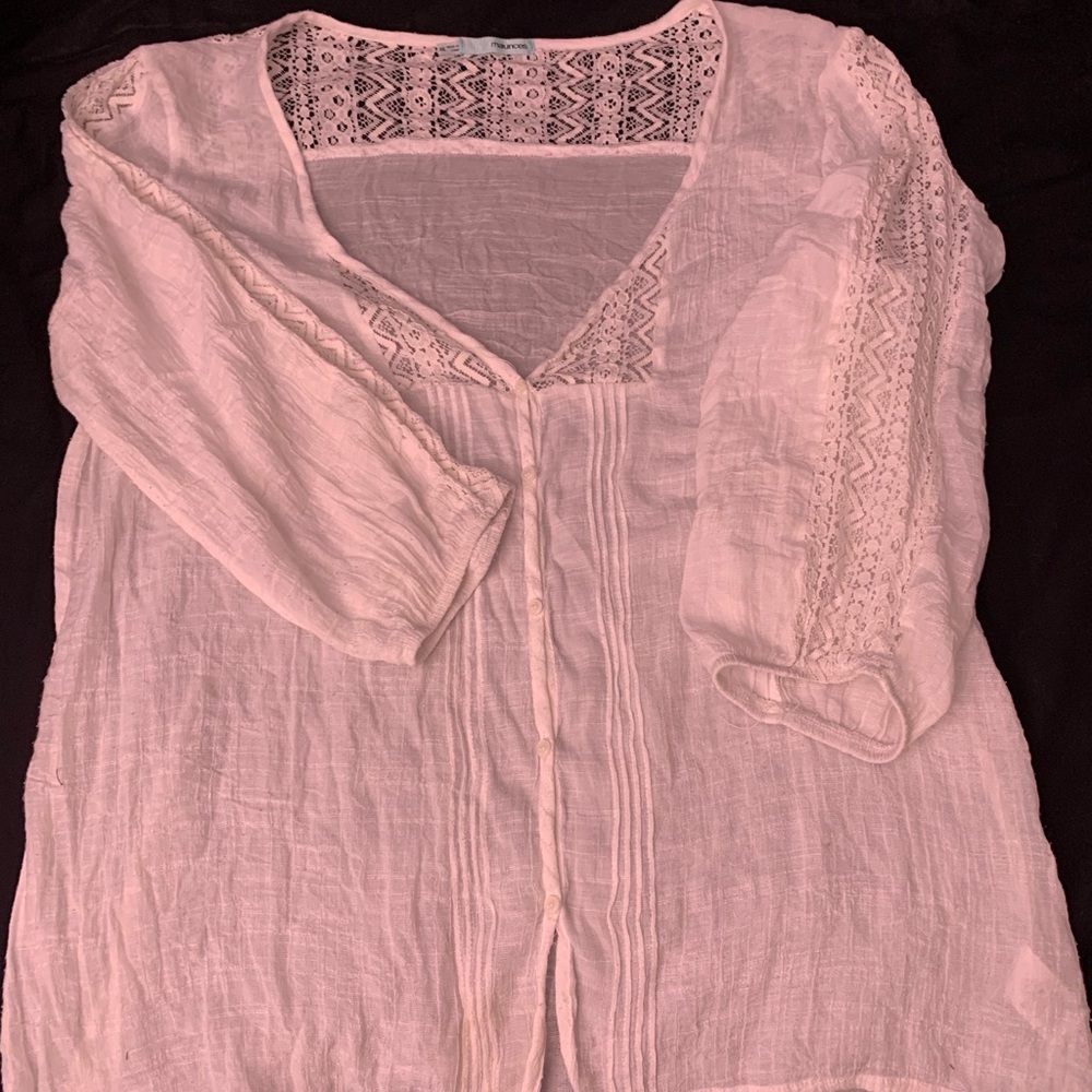 Women Maurice’s white sheer blouse